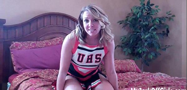  I am the head cheerleader and I want to see you cum JOI